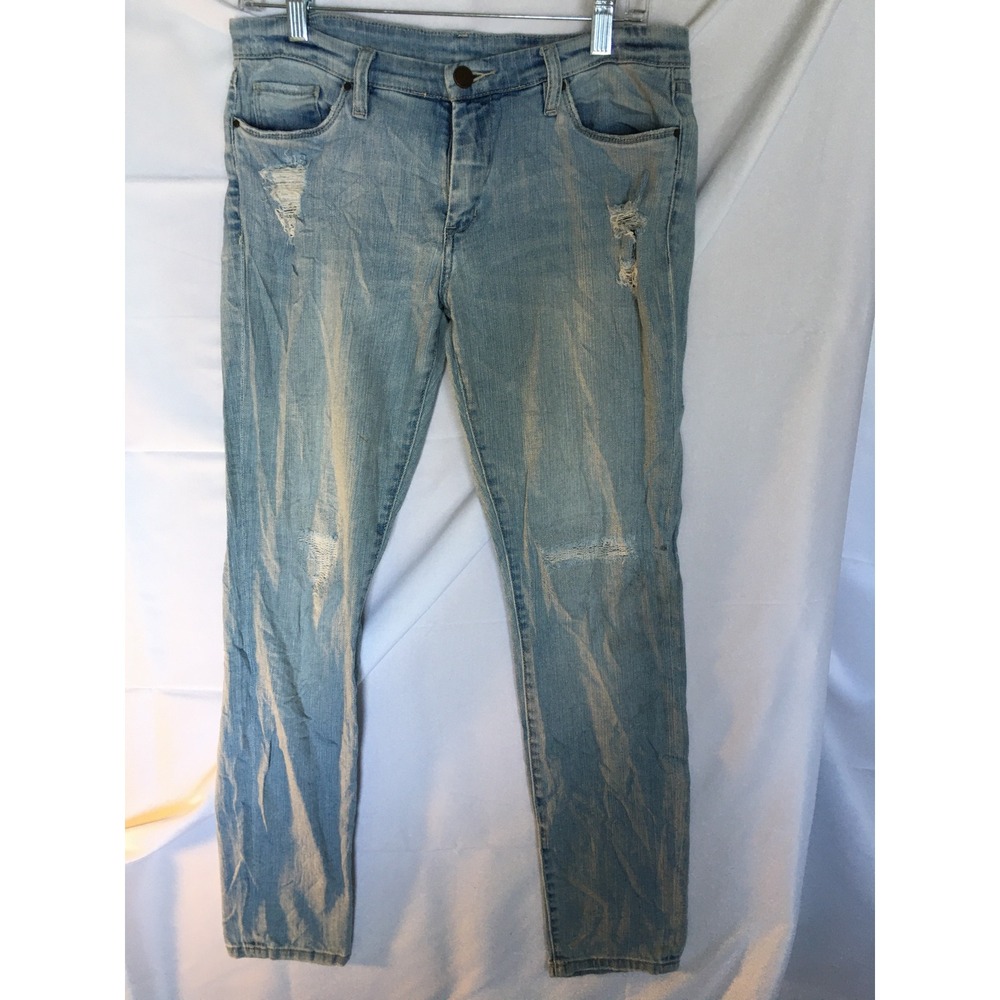 Blank NYC Mens Distressed Slim Fit Light Wash Denim Jeans  Blowout Crotch